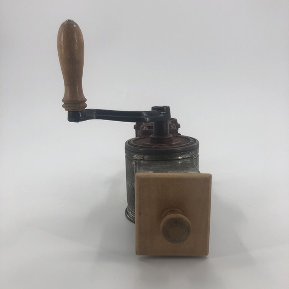 Vintage HARRAS 59 Cast Iron Grinder Table Mounted Wood Block Handle Germany - Picture 6 of 16